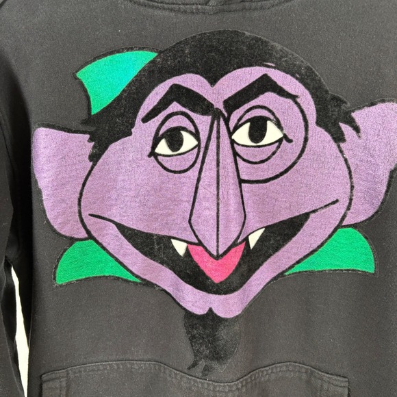 Vtg Y2K Sesame Street x de Kryptic The Count Graphic Hoodie Sweatshirt Women's M - Picture 2 of 6